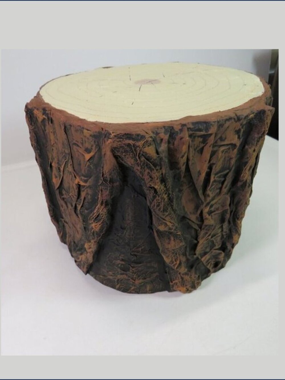 Handcrafted Rustic Tree Log Trunk Display Riser Woodland Faux Stump Decor Stand